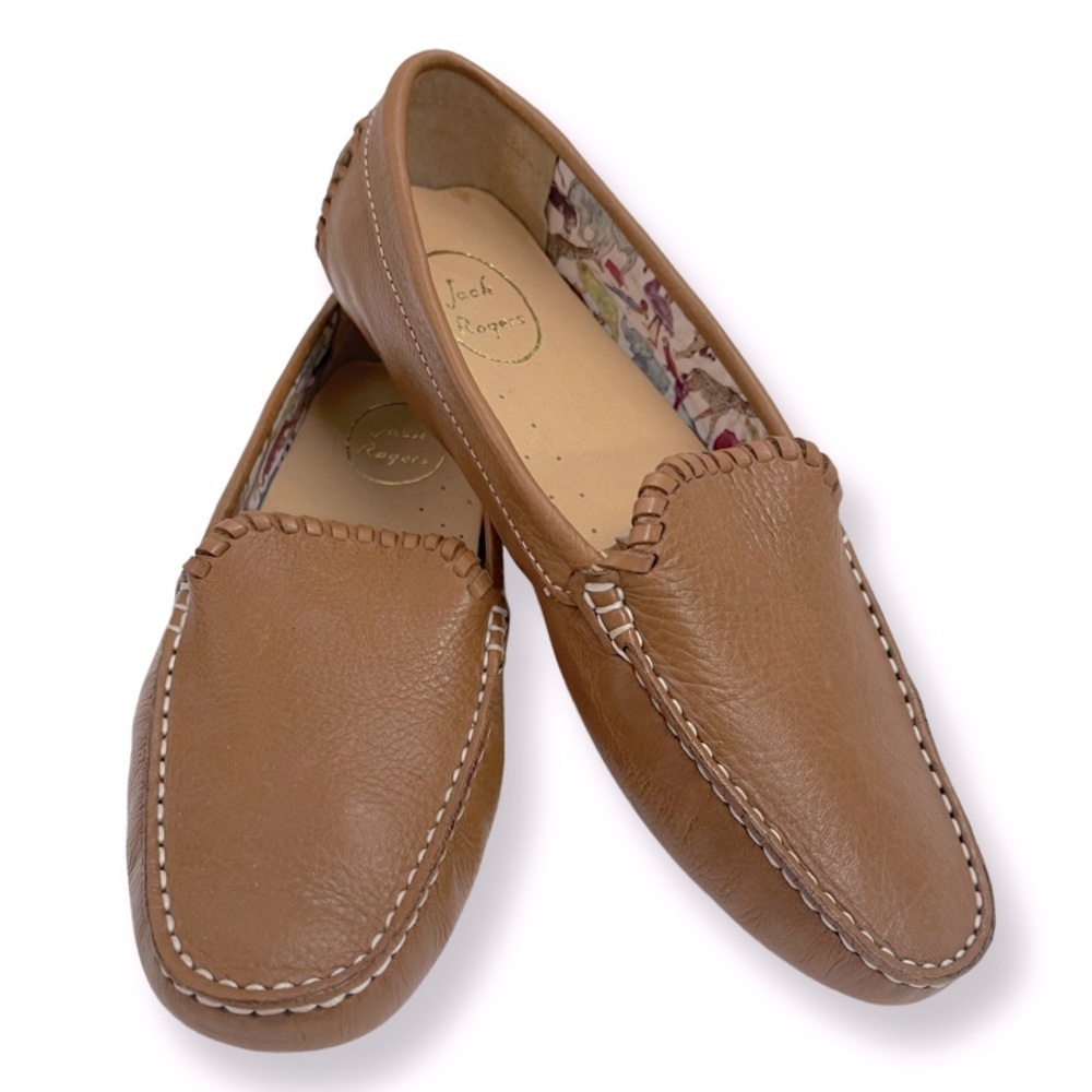 Jack Rogers Tan Leather Moccasin Flats